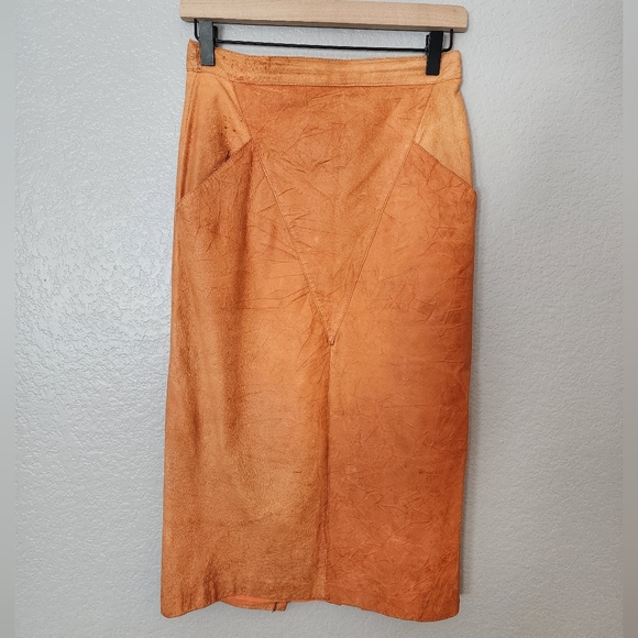 Vintage Winlet Leather Pencil Skirt - Picture 1 of 8
